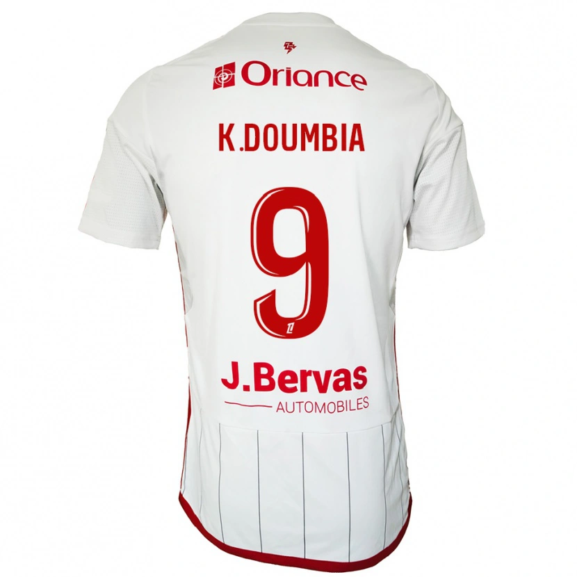 Danxen Pánské Kamory Doumbia #9 Bílá Červená Daleko Hráčské Dresy 2025/26 Dres