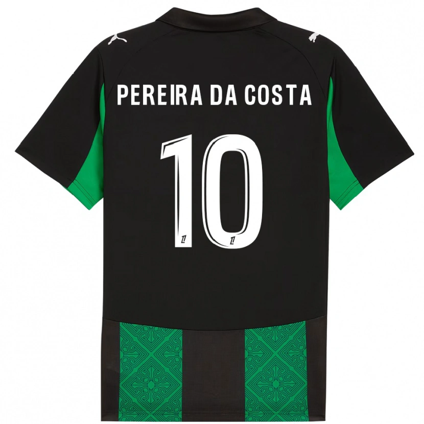 Danxen Pánské David Pereira Da Costa #10 Černá Zelená Daleko Hráčské Dresy 2025/26 Dres