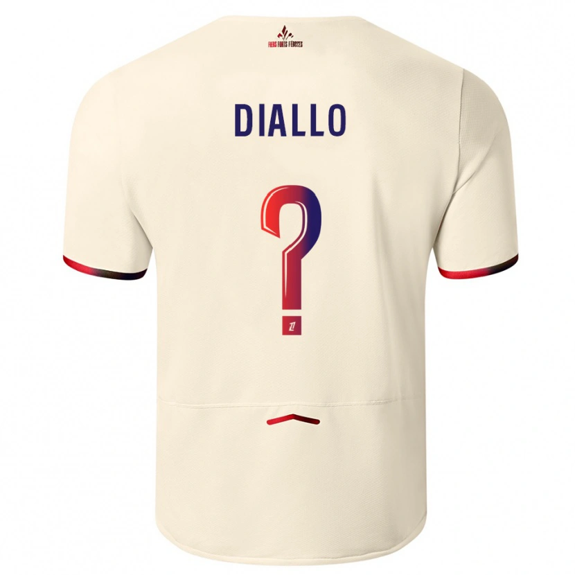 Danxen Pánské Alpha Diallo #0 Špinavě Bílá Červená Daleko Hráčské Dresy 2025/26 Dres