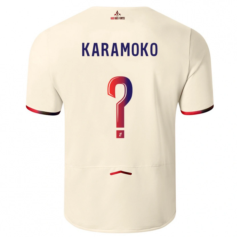 Danxen Pánské Ibrahim Karamoko #0 Špinavě Bílá Červená Daleko Hráčské Dresy 2025/26 Dres