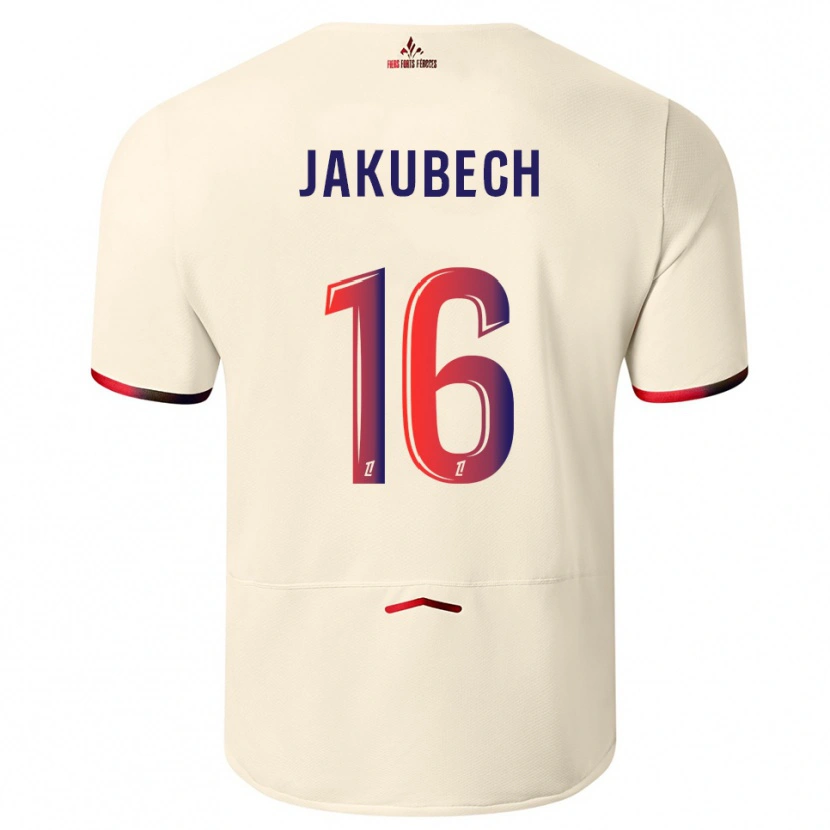 Danxen Pánské Adam Jakubech #16 Špinavě Bílá Červená Daleko Hráčské Dresy 2025/26 Dres