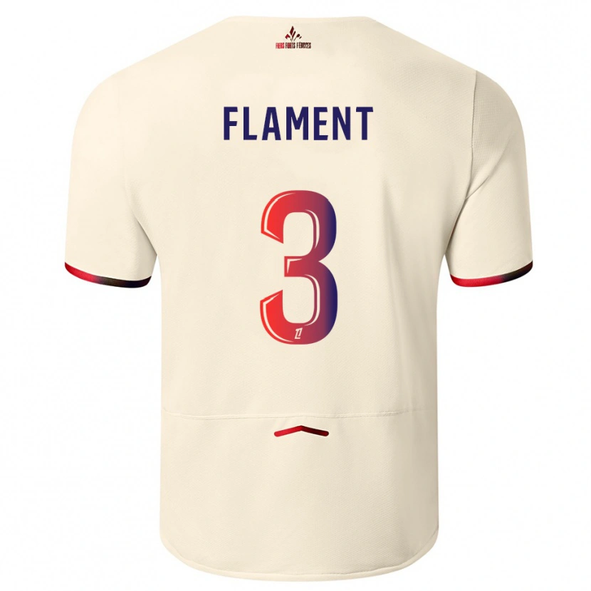 Danxen Pánské Corentin Flament #3 Špinavě Bílá Červená Daleko Hráčské Dresy 2025/26 Dres