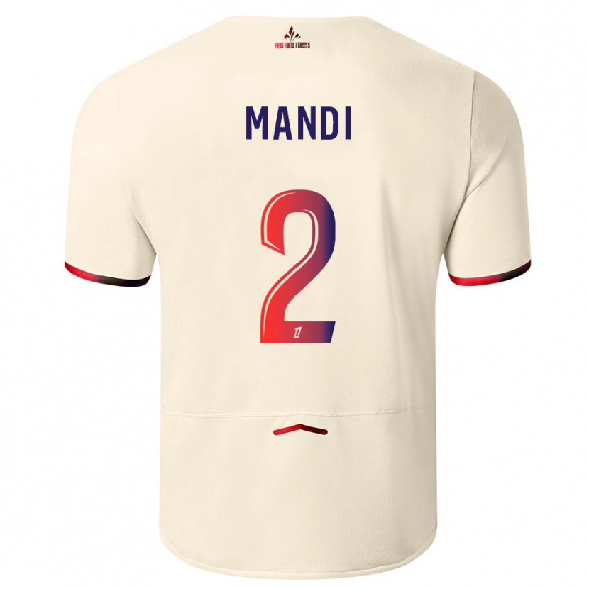 Danxen Pánské Aïssa Mandi #2 Špinavě Bílá Červená Daleko Hráčské Dresy 2025/26 Dres