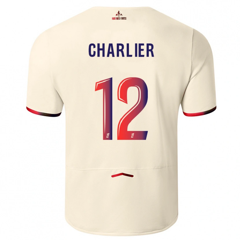 Danxen Pánské Amaury Charlier #12 Špinavě Bílá Červená Daleko Hráčské Dresy 2025/26 Dres