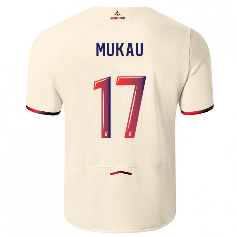Danxen Pánské Ngal'ayel Mukau #17 Špinavě Bílá Červená Daleko Hráčské Dresy 2025/26 Dres