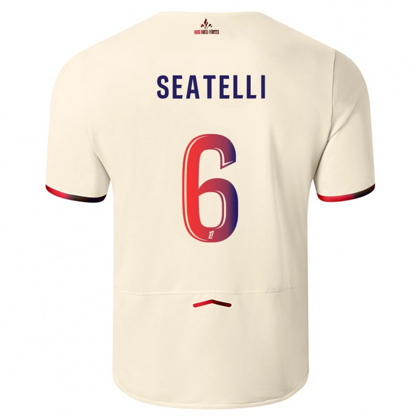 Danxen Pánské Adrien Seatelli #6 Špinavě Bílá Červená Daleko Hráčské Dresy 2025/26 Dres