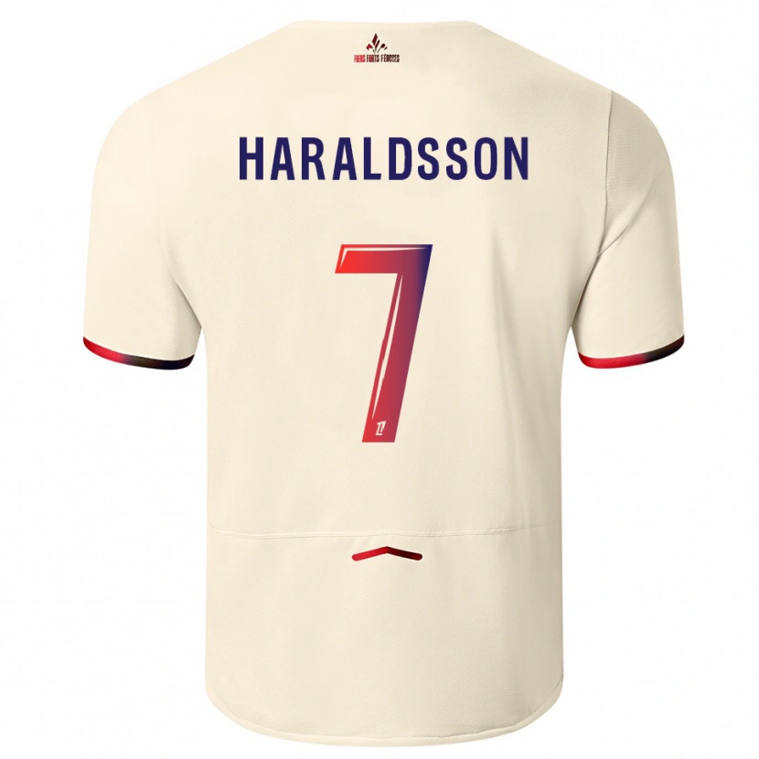Danxen Pánské Hákon Arnar Haraldsson #7 Špinavě Bílá Červená Daleko Hráčské Dresy 2025/26 Dres