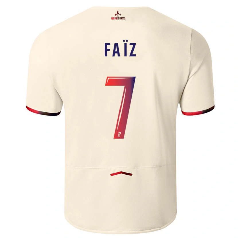 Danxen Pánské Adame Faïz #7 Špinavě Bílá Červená Daleko Hráčské Dresy 2025/26 Dres