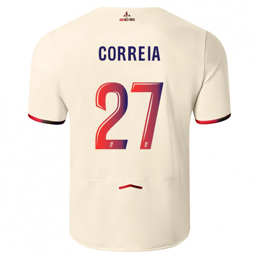 Danxen Pánské Félix Correia #27 Špinavě Bílá Červená Daleko Hráčské Dresy 2025/26 Dres