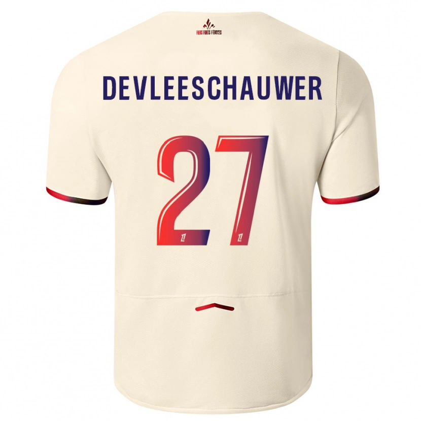 Danxen Pánské Gwenaëlle Devleeschauwer #27 Špinavě Bílá Červená Daleko Hráčské Dresy 2025/26 Dres