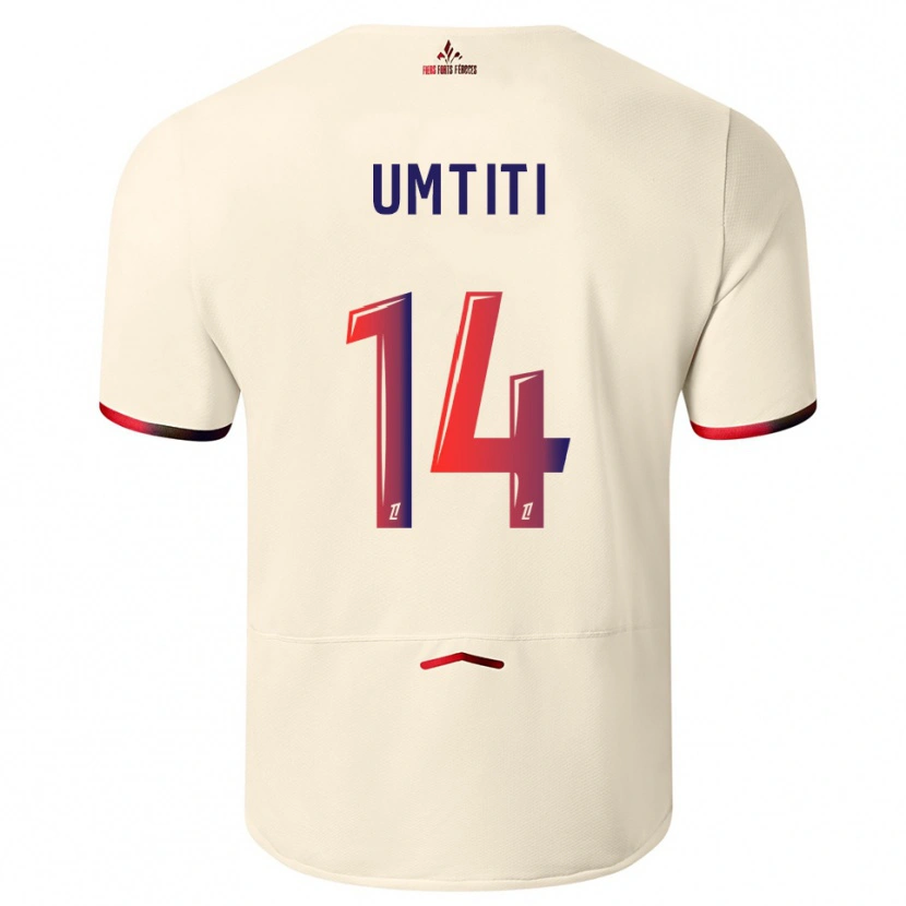 Danxen Pánské Samuel Umtiti #14 Špinavě Bílá Červená Daleko Hráčské Dresy 2025/26 Dres