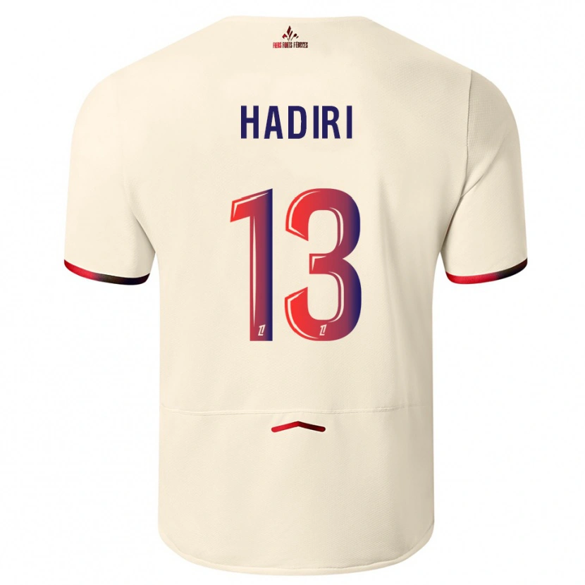 Danxen Pánské Elias Hadiri #13 Špinavě Bílá Červená Daleko Hráčské Dresy 2025/26 Dres