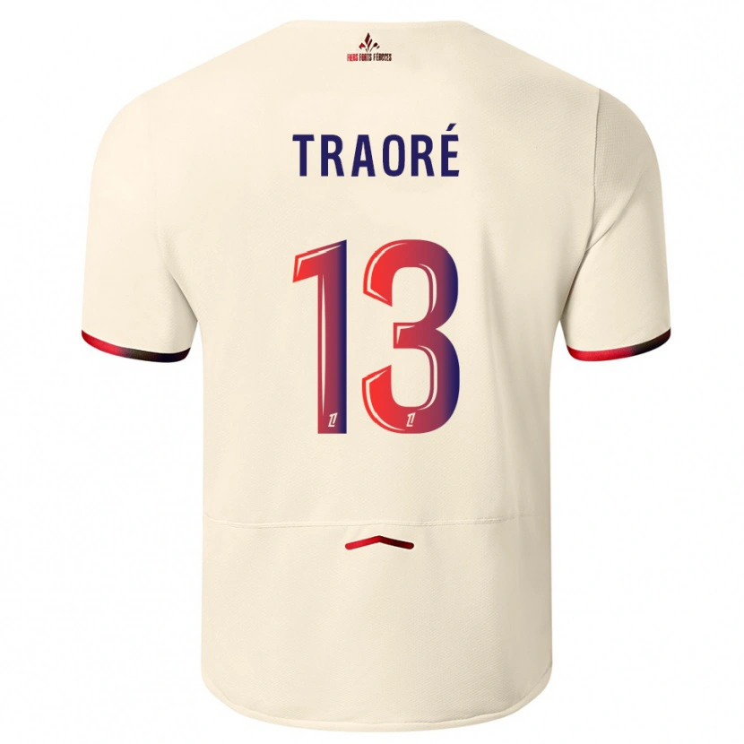 Danxen Pánské Yéli Traoré #13 Špinavě Bílá Červená Daleko Hráčské Dresy 2025/26 Dres