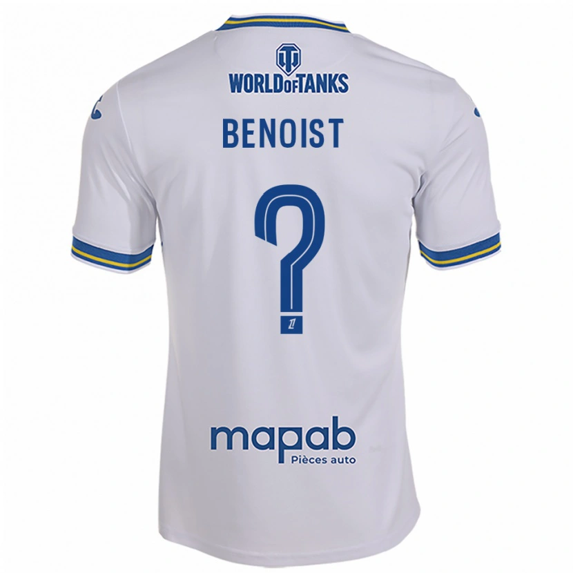 Danxen Pánské Baptiste Benoist #0 Bílá Nebesky Modrá Daleko Hráčské Dresy 2025/26 Dres