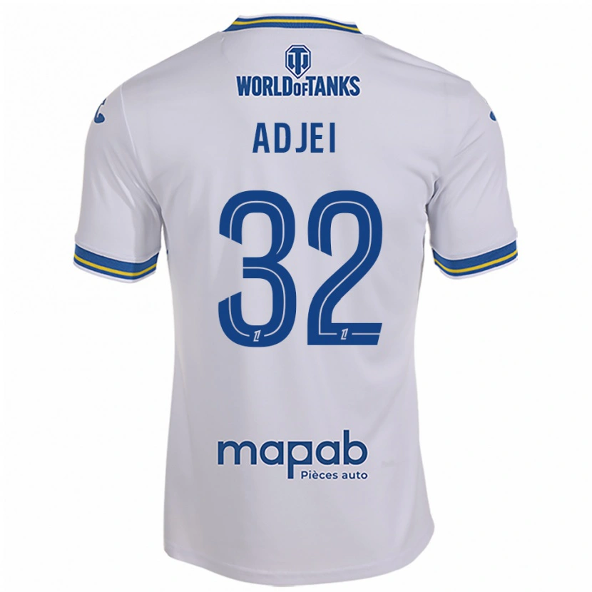 Danxen Pánské Nathaniel Adjei #32 Bílá Nebesky Modrá Daleko Hráčské Dresy 2025/26 Dres