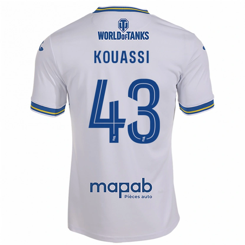 Danxen Pánské Arsène Kouassi #43 Bílá Nebesky Modrá Daleko Hráčské Dresy 2025/26 Dres