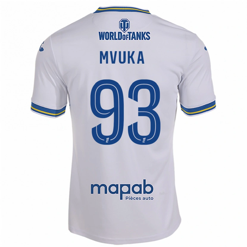 Danxen Pánské Joel Mvuka #93 Bílá Nebesky Modrá Daleko Hráčské Dresy 2025/26 Dres