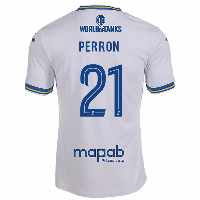 Danxen Pánské Angéline Perron #21 Bílá Nebesky Modrá Daleko Hráčské Dresy 2025/26 Dres