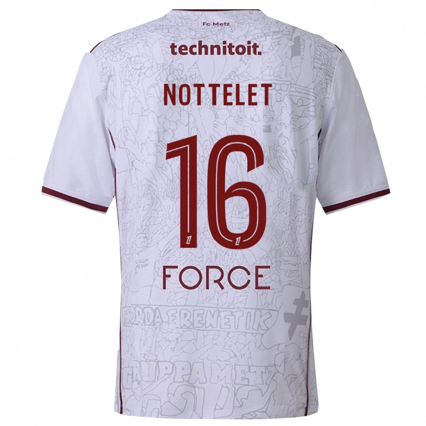 Danxen Pánské Gillian Nottelet #16 Bílá Burgundská Daleko Hráčské Dresy 2025/26 Dres