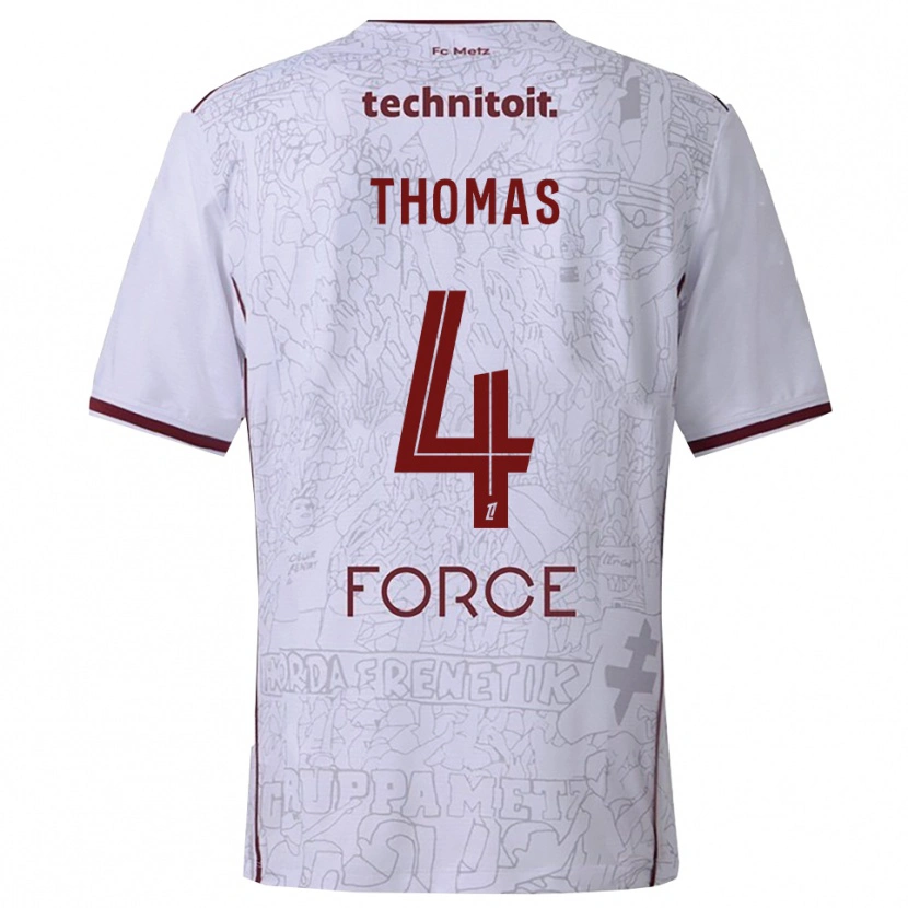 Danxen Pánské Gabriel Thomas #4 Bílá Burgundská Daleko Hráčské Dresy 2025/26 Dres