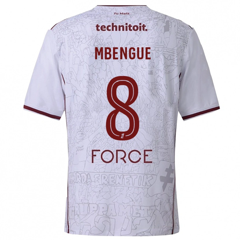 Danxen Pánské Seynabou Mbengue #8 Bílá Burgundská Daleko Hráčské Dresy 2025/26 Dres