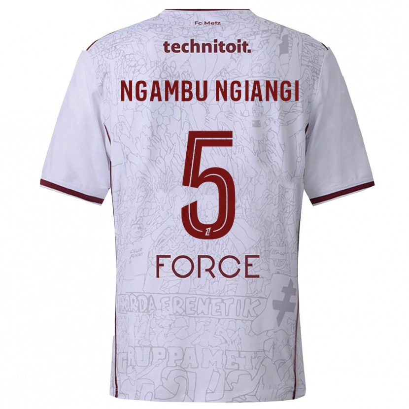 Danxen Pánské Esther Ngambu Ngiangi #5 Bílá Burgundská Daleko Hráčské Dresy 2025/26 Dres