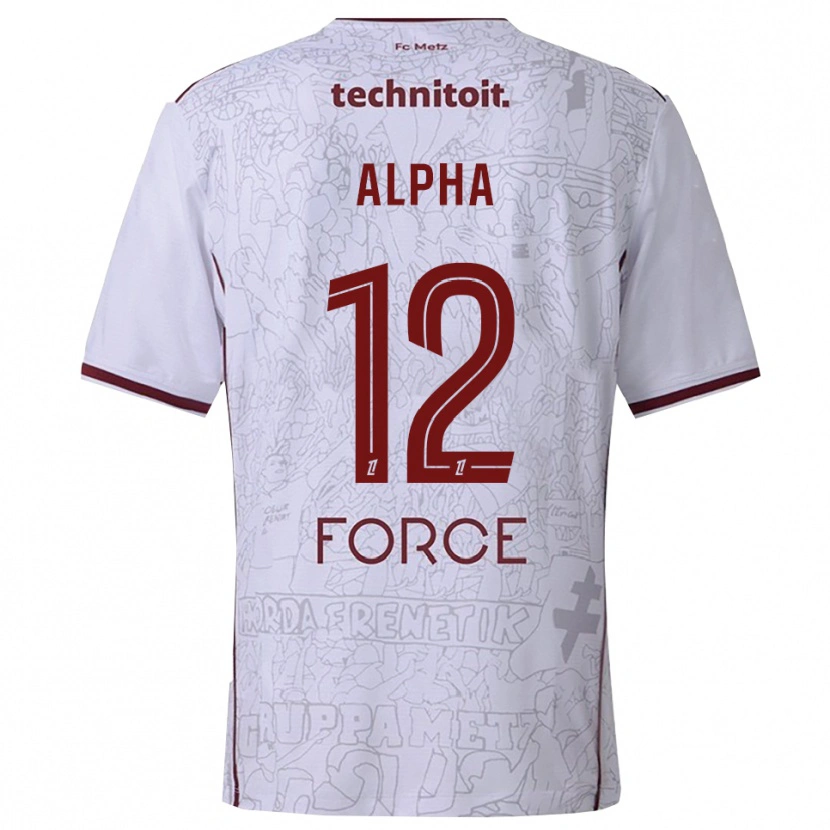 Danxen Pánské Alpha Touré #12 Bílá Burgundská Daleko Hráčské Dresy 2025/26 Dres