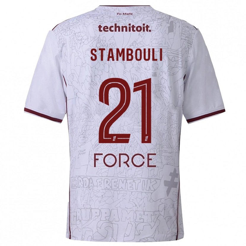 Danxen Pánské Benjamin Stambouli #21 Bílá Burgundská Daleko Hráčské Dresy 2025/26 Dres