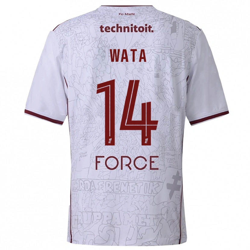 Danxen Pánské Xavier Wata #14 Bílá Burgundská Daleko Hráčské Dresy 2025/26 Dres