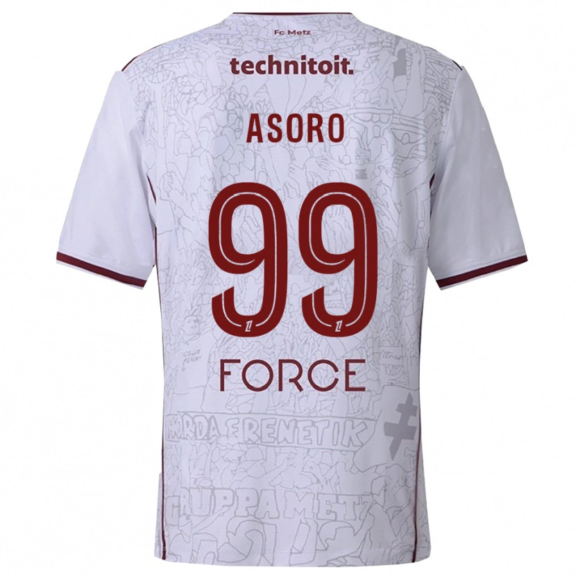 Danxen Pánské Joel Asoro #99 Bílá Burgundská Daleko Hráčské Dresy 2025/26 Dres