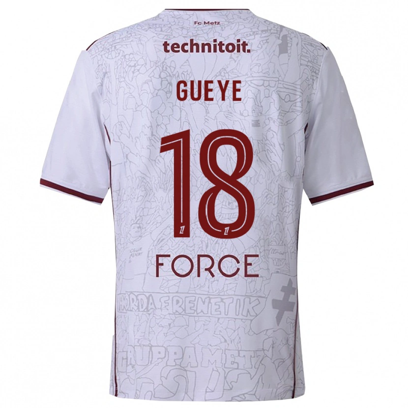 Danxen Pánské Idrissa Gueye #18 Bílá Burgundská Daleko Hráčské Dresy 2025/26 Dres