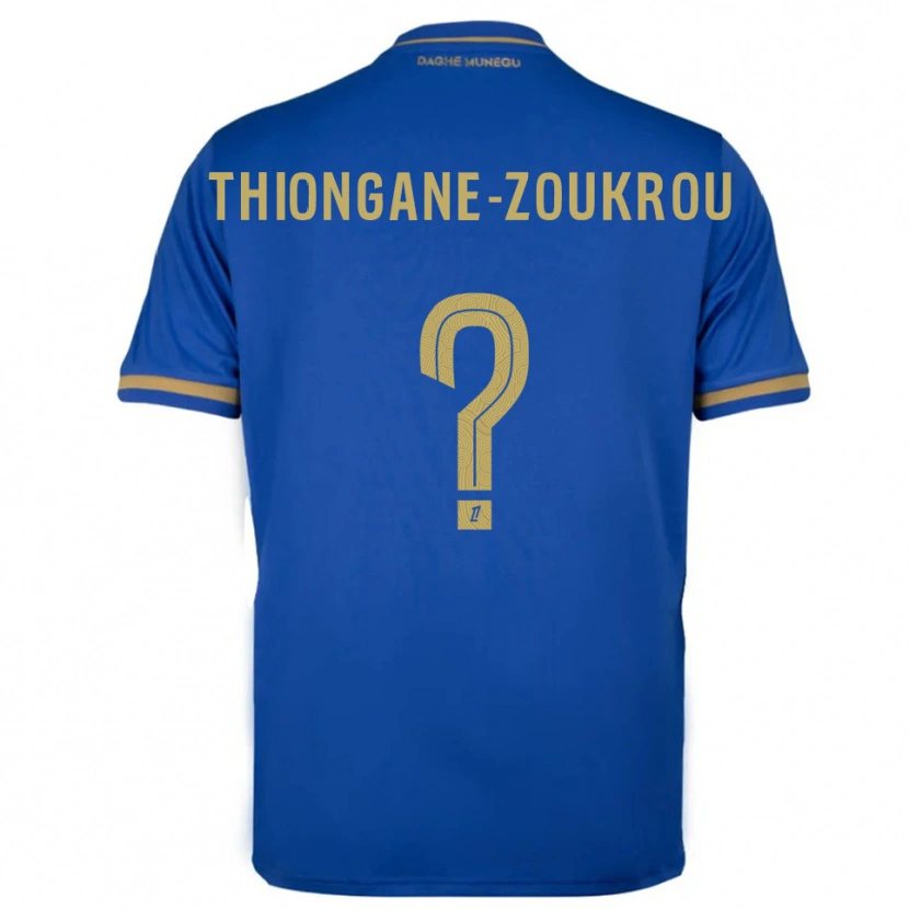 Danxen Pánské Ackah-Tidiane Thiongane-Zoukrou #0 Modrá Zlatá Daleko Hráčské Dresy 2025/26 Dres