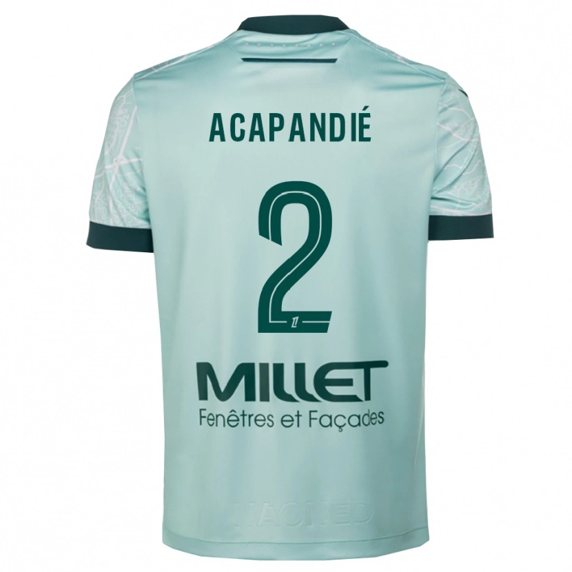 Danxen Pánské Mathieu Acapandié #2 Zelená Bílá Daleko Hráčské Dresy 2025/26 Dres