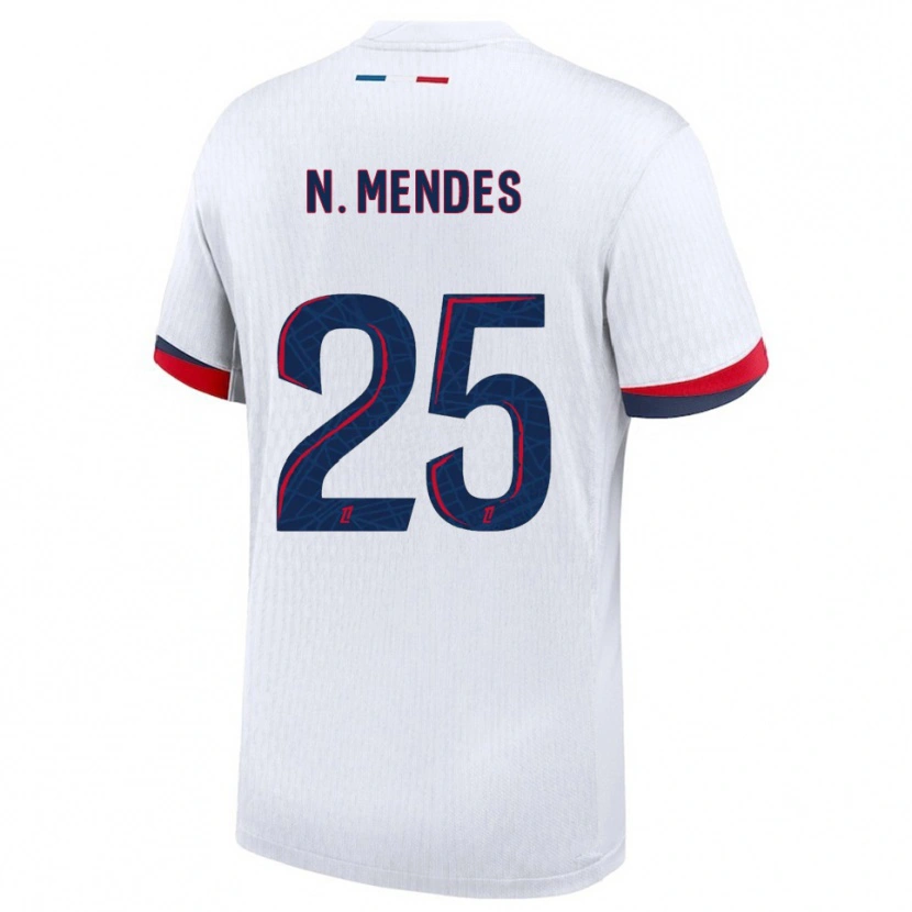 Danxen Pánské Nuno Mendes #25 Bílá Červená Daleko Hráčské Dresy 2025/26 Dres
