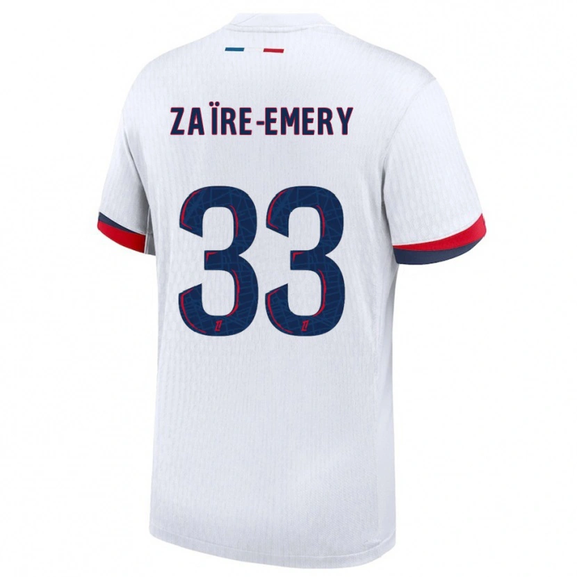 Danxen Pánské Warren Zaïre-Emery #33 Bílá Červená Daleko Hráčské Dresy 2025/26 Dres