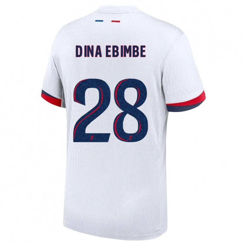 Danxen Pánské Eric Junior Dina Ebimbe #28 Bílá Červená Daleko Hráčské Dresy 2025/26 Dres