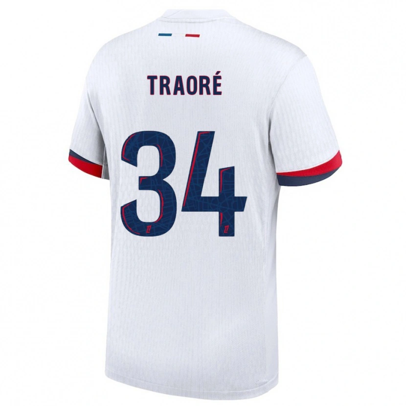 Danxen Pánské Naolia Traoré #34 Bílá Červená Daleko Hráčské Dresy 2025/26 Dres