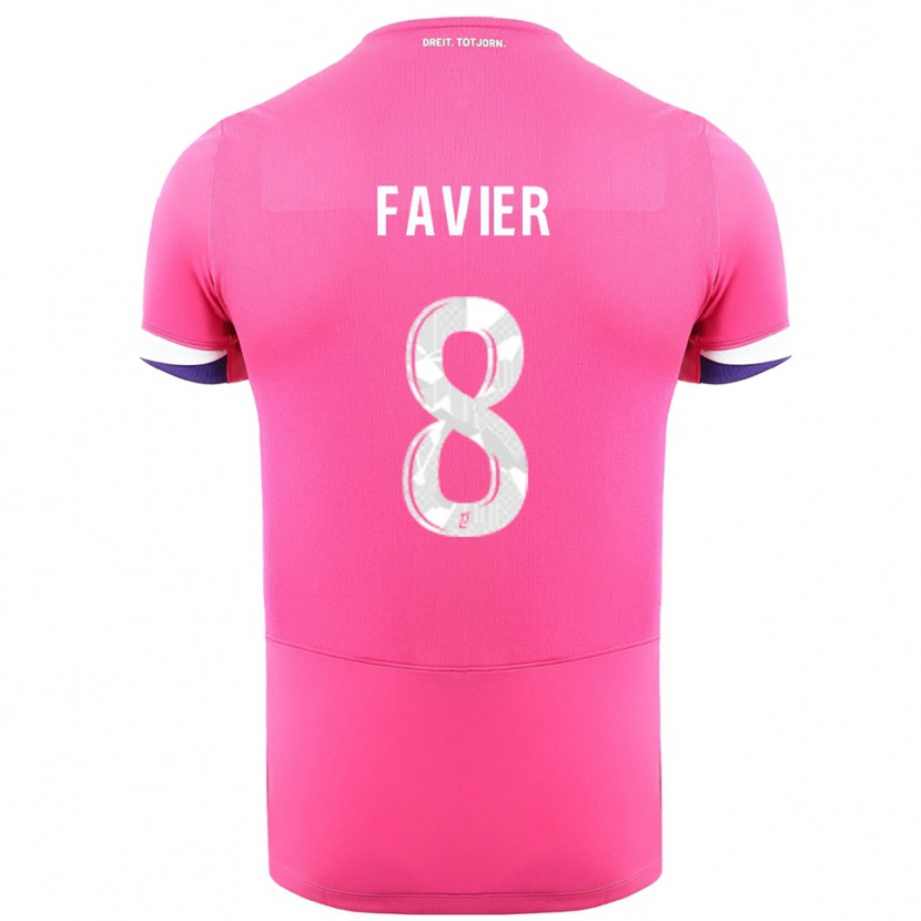 Danxen Pánské Luca Favier #8 Růžová Bílá Daleko Hráčské Dresy 2025/26 Dres