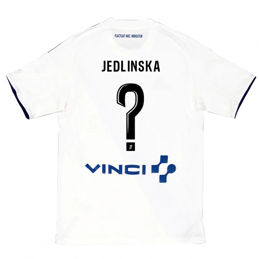 Danxen Pánské Klaudia Jedlinska #0 Bílá Modrá Daleko Hráčské Dresy 2025/26 Dres