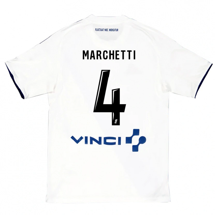 Danxen Pánské Vincent Marchetti #4 Bílá Modrá Daleko Hráčské Dresy 2025/26 Dres