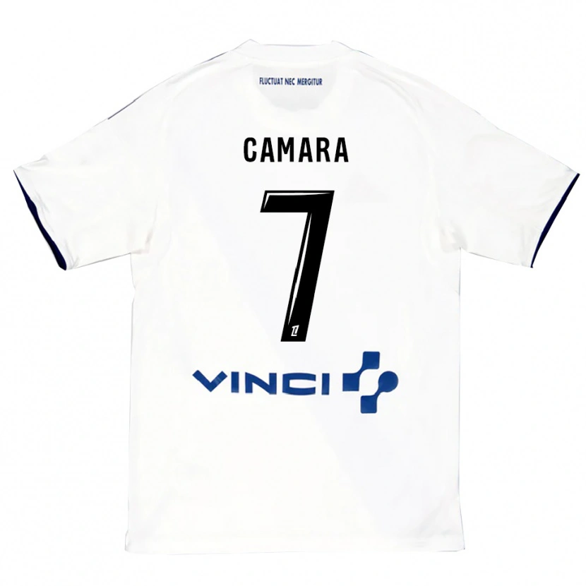 Danxen Pánské Ismaël Camara #7 Bílá Modrá Daleko Hráčské Dresy 2025/26 Dres