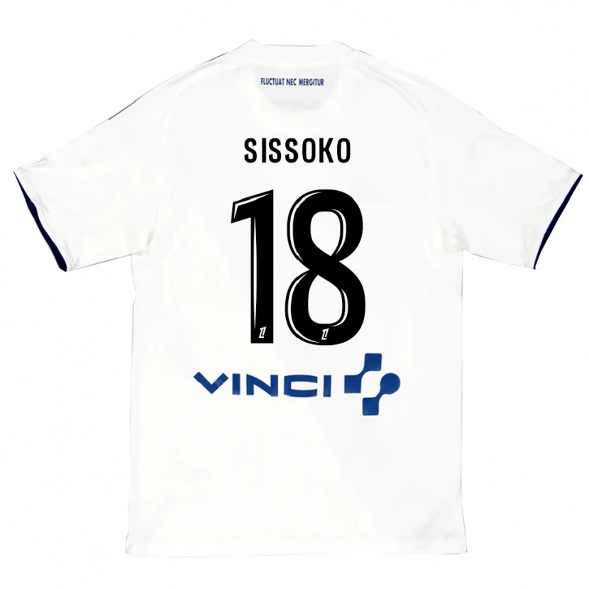 Danxen Pánské Omar Sissoko #18 Bílá Modrá Daleko Hráčské Dresy 2025/26 Dres