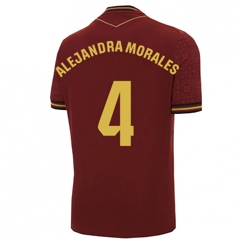 Danxen Pánské Alejandra Morales Calvente #4 Burgundská Zlatá Daleko Hráčské Dresy 2025/26 Dres