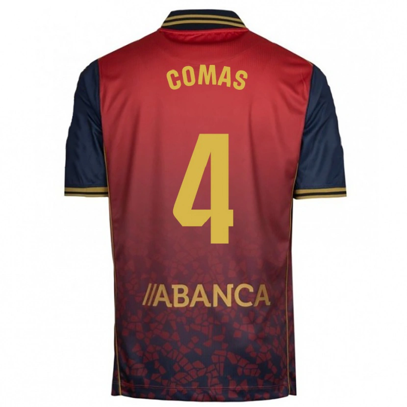 Danxen Pánské Arnau Comas #4 Červená Tmavě Modrá Daleko Hráčské Dresy 2025/26 Dres