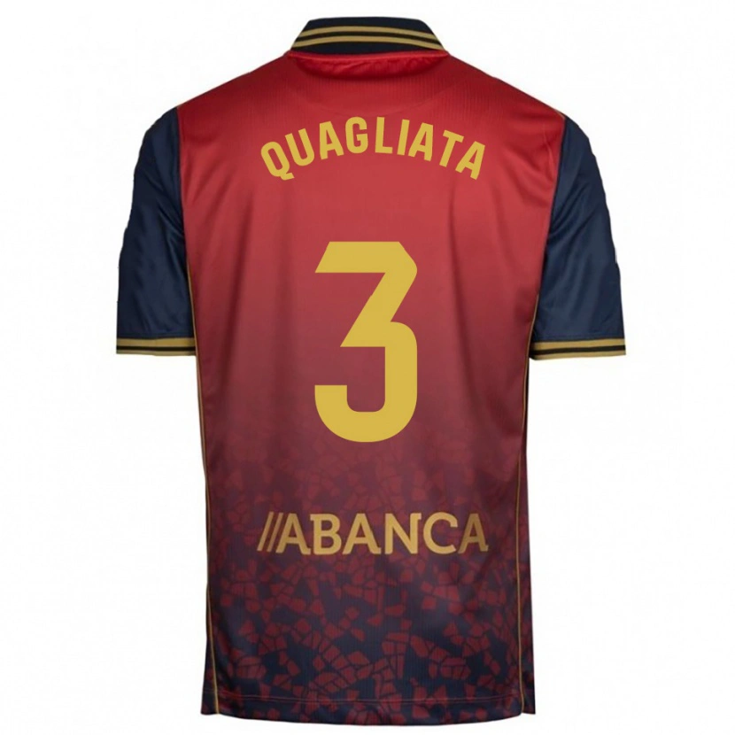 Danxen Pánské Giacomo Quagliata #3 Červená Tmavě Modrá Daleko Hráčské Dresy 2025/26 Dres