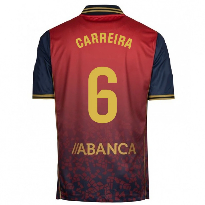 Danxen Pánské David Carreira #6 Červená Tmavě Modrá Daleko Hráčské Dresy 2025/26 Dres