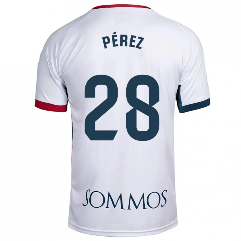 Danxen Pánské Hugo Pérez #28 Bílá Červená Daleko Hráčské Dresy 2025/26 Dres
