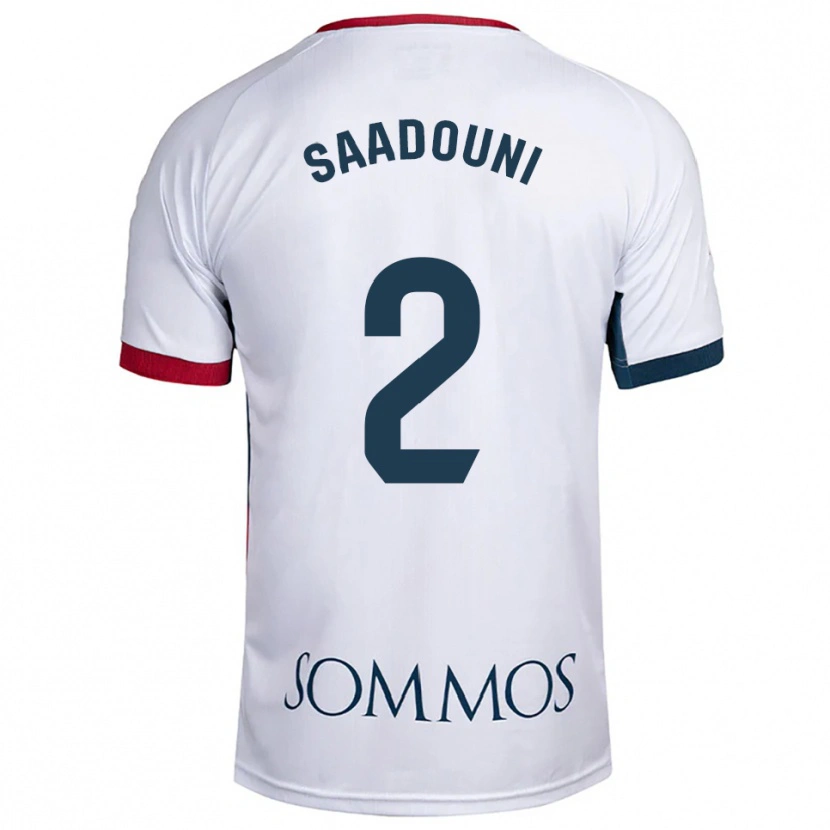 Danxen Pánské Mohammed Saadouni #2 Bílá Červená Daleko Hráčské Dresy 2025/26 Dres