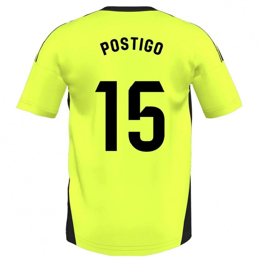 Danxen Pánské Sergio Postigo #15 Fluorescenční Žlutá Daleko Hráčské Dresy 2025/26 Dres