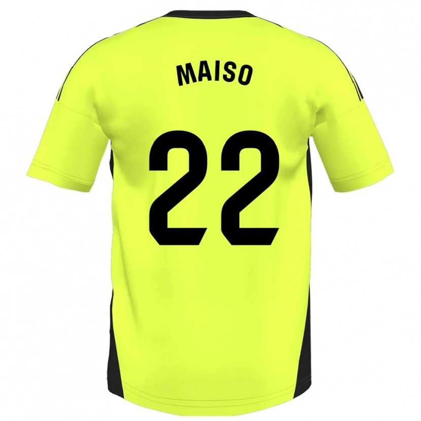Danxen Pánské Álvaro Maiso #22 Fluorescenční Žlutá Daleko Hráčské Dresy 2025/26 Dres